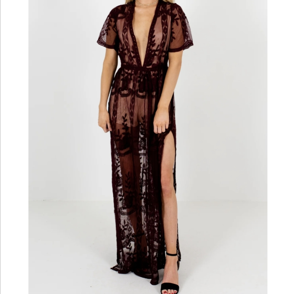 Lace embroidery dress